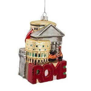 🎄Kurt Adler ROME 5-Inch Glass Christmas Tree Large Ornament City Scapes Noble